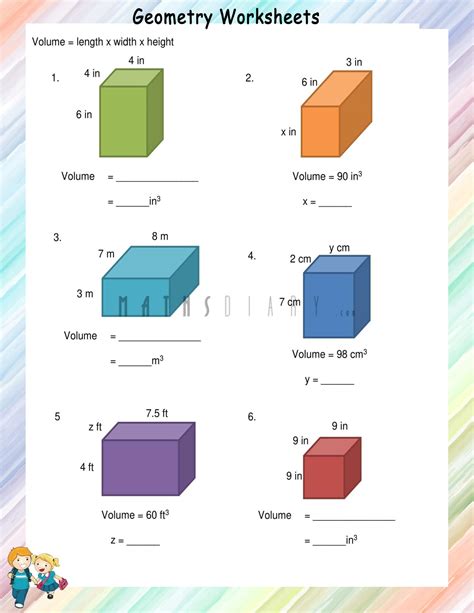 Volume Of Rectangular Prisms Worksheet