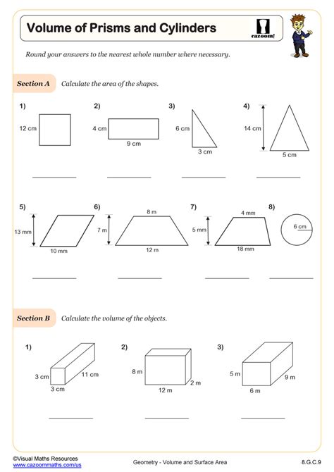 Volumes of Prisms. Worksheet | Teaching Resources