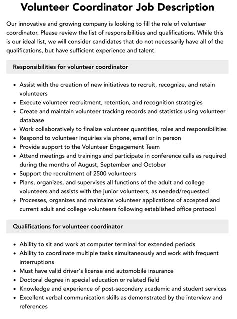 Volunteer Director Jobs