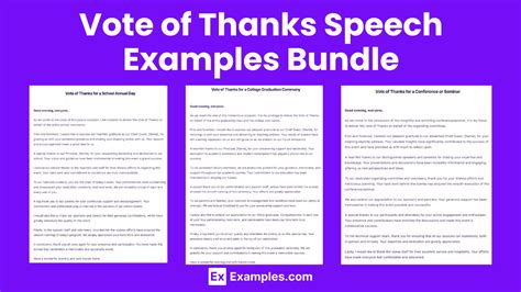 Vote Of Thanks Examples