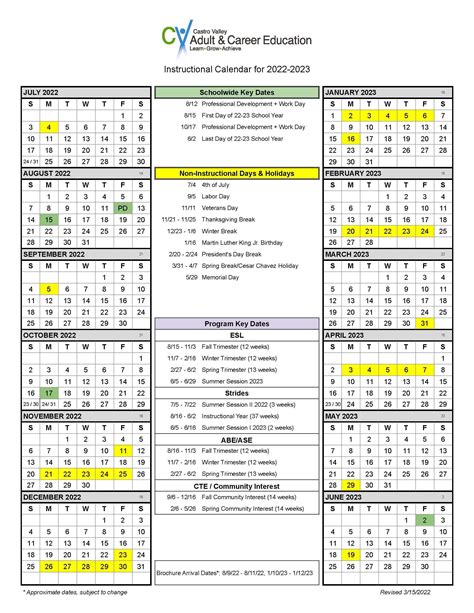 VUSD District Calendar Avery Middle School Vallecito Union School