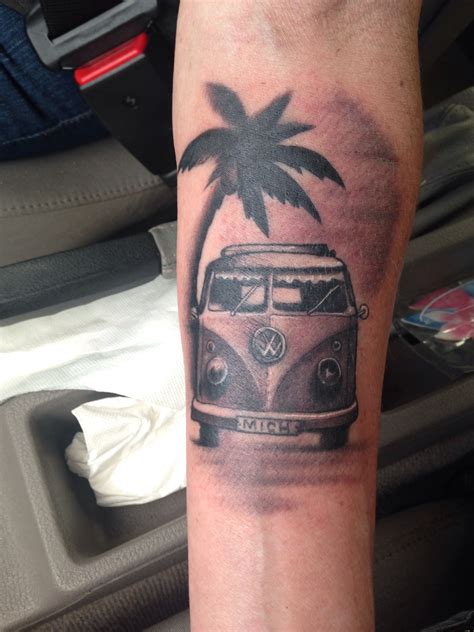 VW Camper Van on Guy's Arm Best tattoo ideas & designs