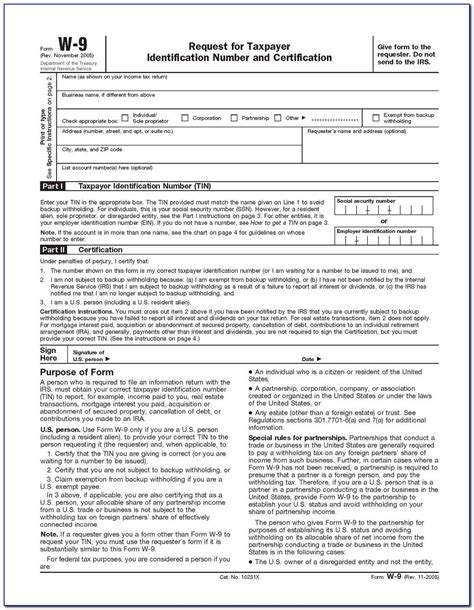 W 9 Form 2017 Printable