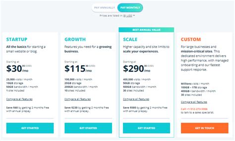 WP Engine Plans and pricing