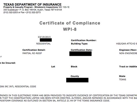 WPI 8 Certificate