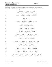 WS10-2BalancingEquations.pdf - Name Balancing Equations