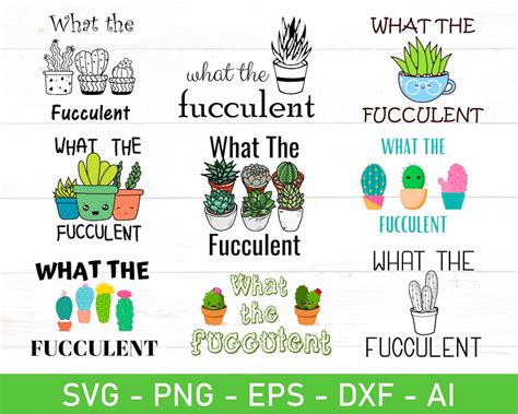 Download WTF What the Fucculent - Funny Plant... Files DXF Files