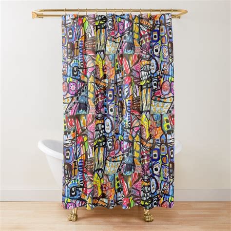 Color Crazy Shower Curtain Funky shower curtains, Colorful shower curtain, Boho bathroom decor