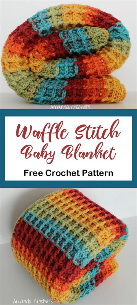 Waffle Pattern Crochet Blanket