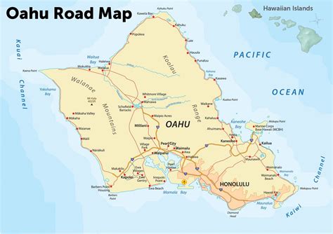 Waikiki Beach Map Oahu Highways