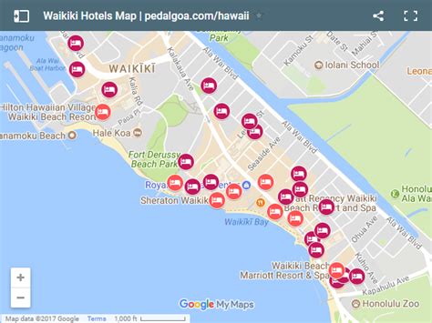 Waikiki Beach Map Of Hotels