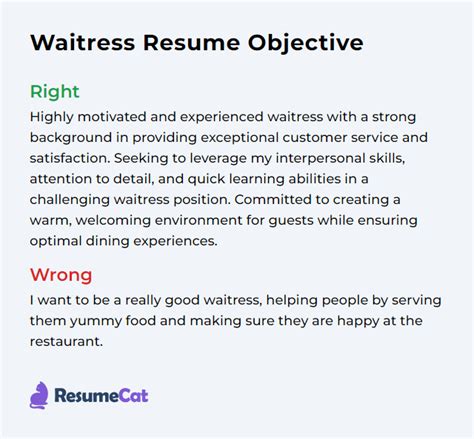 Waitress Resume Objective