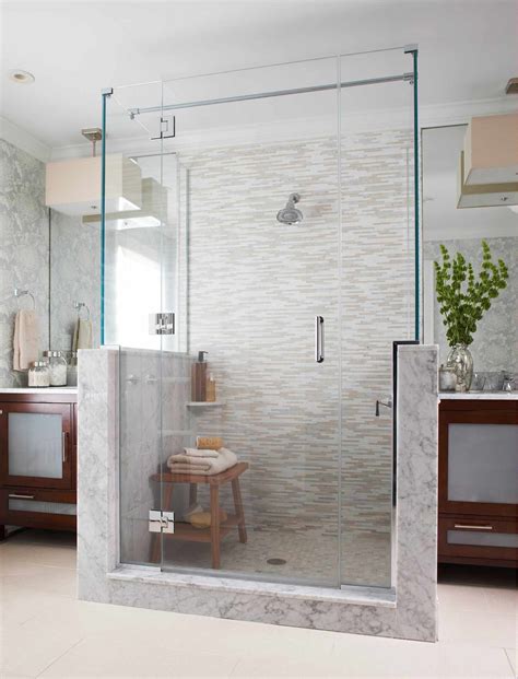 Unbelievable walk in shower ideas with seat only in indoneso design Master bathroom shower