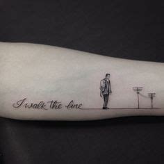Johnny Cash "I walk the line" Cool tattoos, Line tattoos