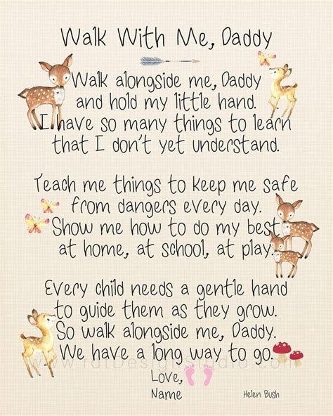 Walk With Me Daddy Free Printable