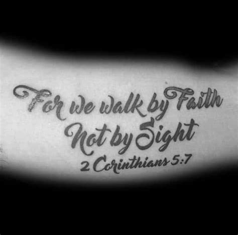 Walk By Faith Not By Sight Tattoo On Arm