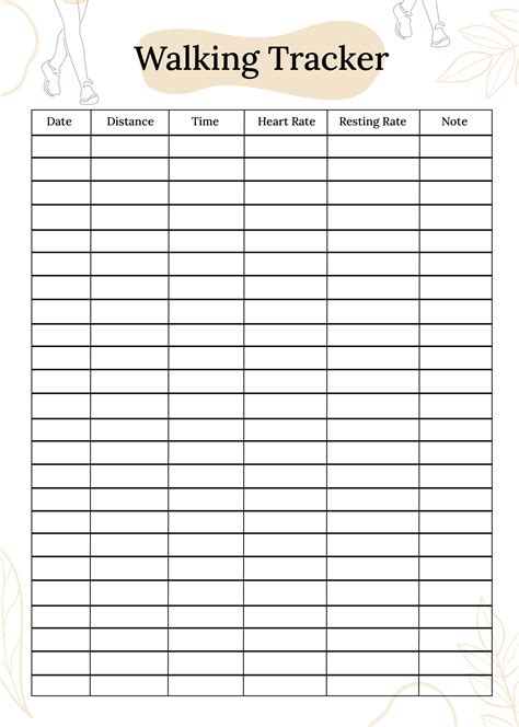 Walking Tracker Printable
