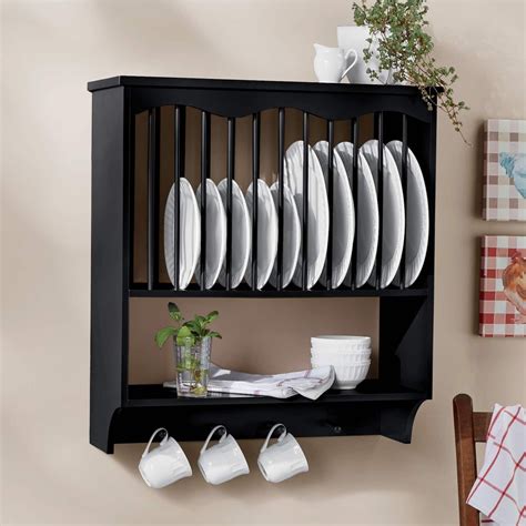 Traditional Wall Mounted Solid Pine Plate Rack (PR5) eBay Storage shelves, Kitchen wall