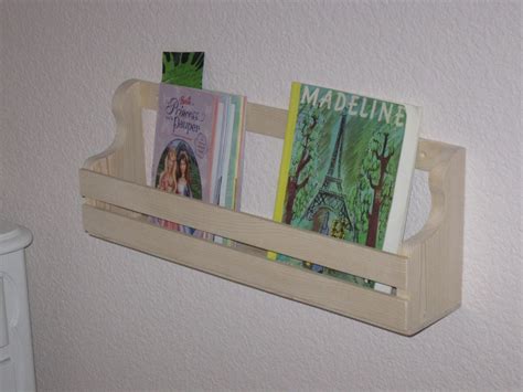 Book rack holder shelf low profile wall mount 16 inches long