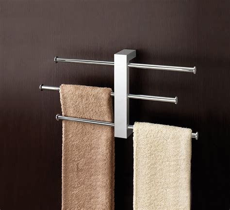 Chrome Wall Mounted Towel Rack Bathroom Hotel Holder Storage Shelf Home FREESHIP