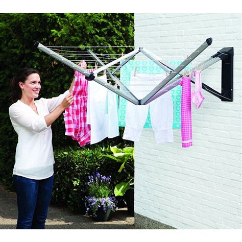 BRABANTIA WALLFIX ROTARY FOLD AWAY 24M CLOTHES LINE Buy Wall Mounted Clothes Lines 8710755475924