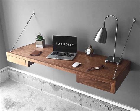 Jaxpety Wall Mounted Folding Laptop Desk, MultiFunction Floating Writing Desk Hideaway