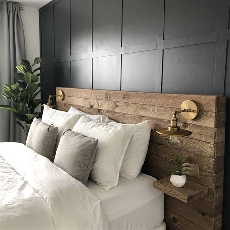 Head board for the folks? It would need to have darker stain though. Headboard diy easy, Wall