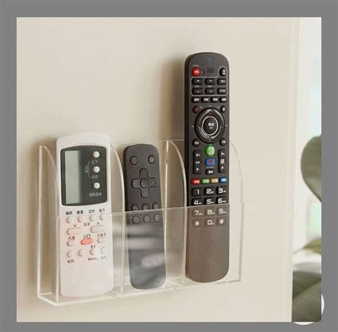TV Remote Control Holder Wall Mount Acrylic Organiser Box Home Storage Rack