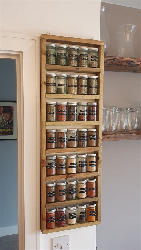Wall mounted spice rack Rustic spice storage Kitchen spice Etsy in 2020 Wall mounted spice