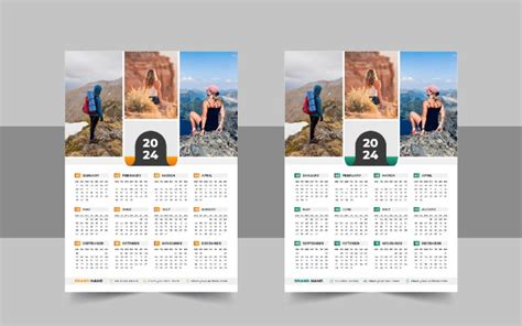 Free Premium Wall Calendar Mockup PSD & Template Set 2019 Psd templates, Mockup psd, Calendar