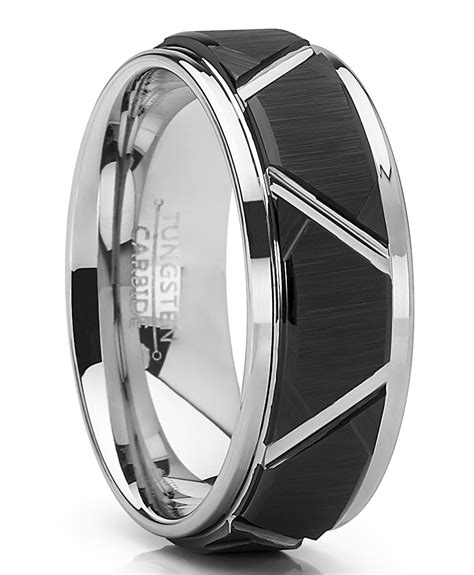 Unleash the Sophistication in Your Masculinity with Walmart's Elegant Black Mens Wedding Bands!