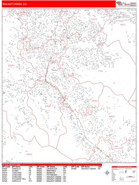 Walnut Creek California Zip Code Map