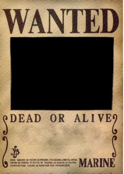 Wanted Poster One Piece Template