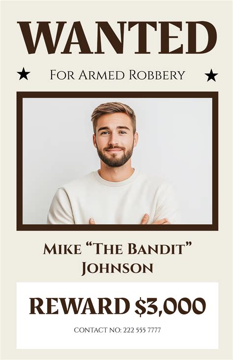 Wanted Poster Template Free Printable