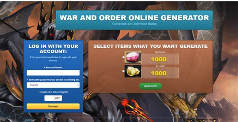 War And Order Gems & Experience Points Generator