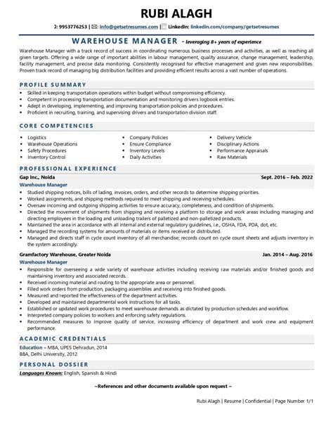 Warehouse Resume 2019 Guide To Warehouse Worker Resume
