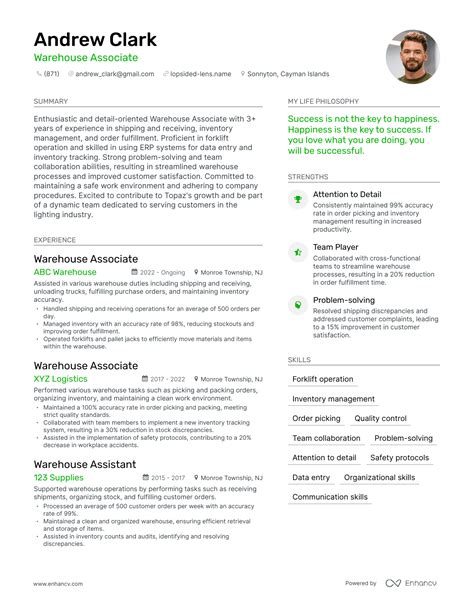 Warehouse Associate Resume