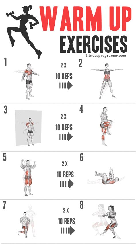 Warm Up Exercises Chart
