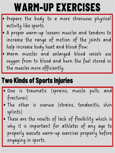 Warm Up Exercises Lesson Plans