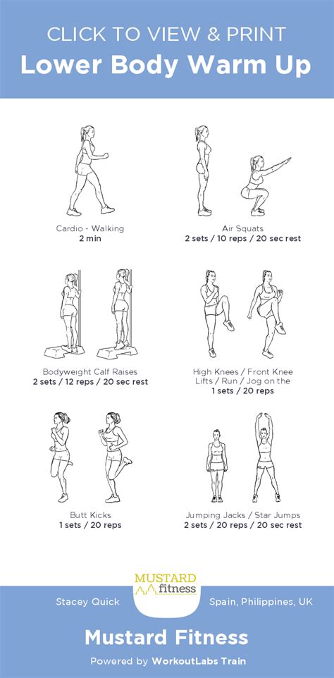 Warm Up Exercises Lower Body