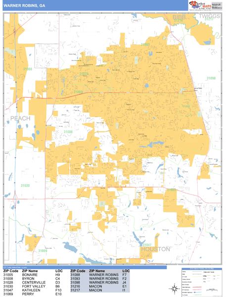 Warner Robins Map,