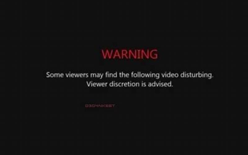 Warning Some Viewers May Find The Following Video Disturbing