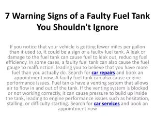 Warning Signs of a Faulty Expansion Tank
