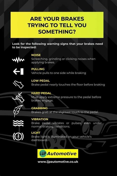 Warning signs of brake problems