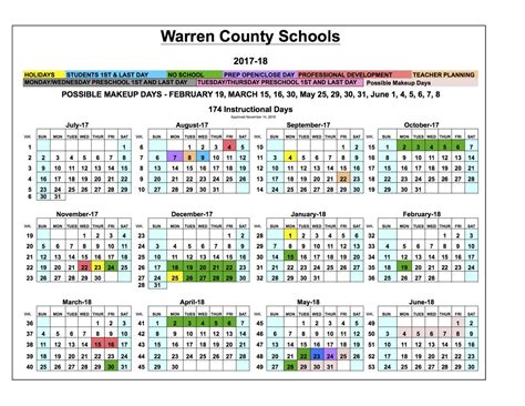 Warren Township Calendar