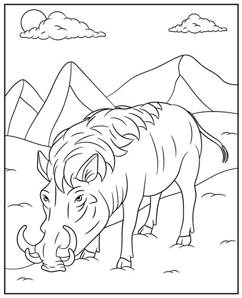 Warthog Coloring Sheet