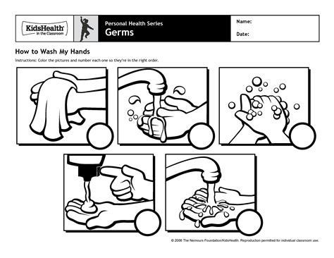 Wash Your Hands Worksheet