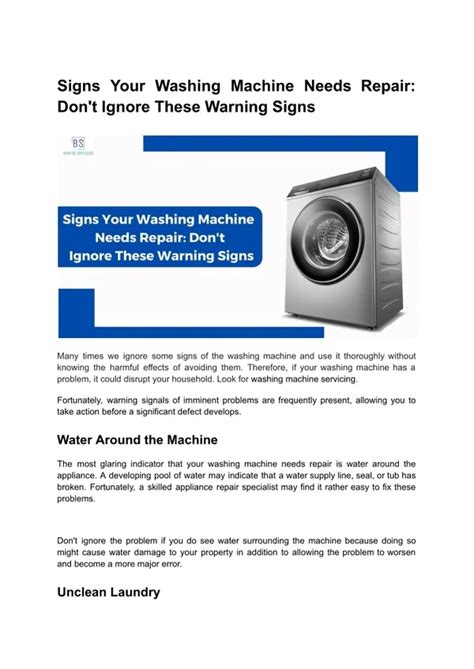 Washing Machine Repair El Paso Warning Signs