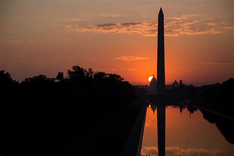 Washington DC skyline at sunset