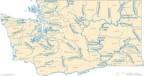 Washington State Map With Rivers
